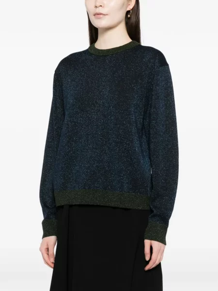 Pulover Cynthia Rowley cu decolteu rotund albastru