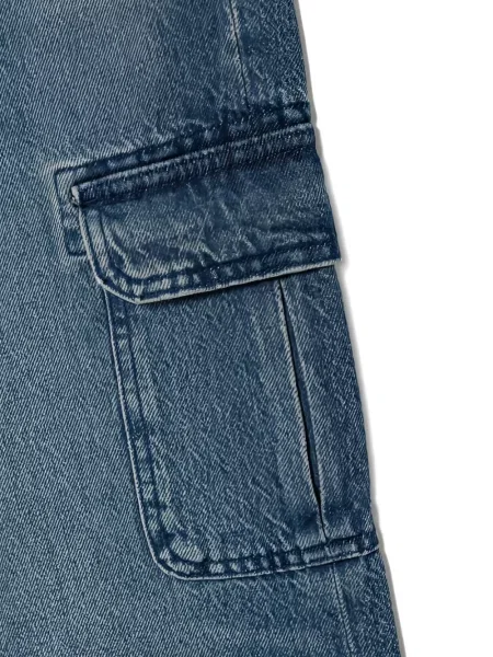Jeansy straight leg dziecięce Guess niebieskie