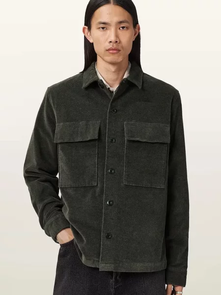 Классическая ошейниковый рубашка Allsaints черная