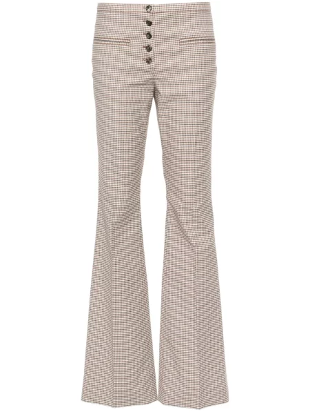 Pantaloni Courreges în carouri alb
