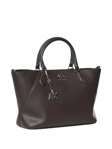 Geantă Armani Exchange cu autograf maro