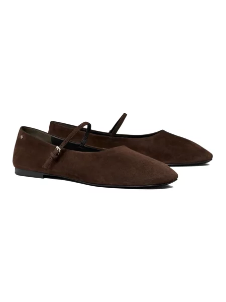 Balerinki Tory Burch zamszowe brązowe