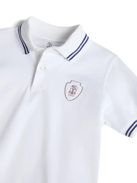 Koszulka polo dziecięca Brunello Cucinelli biała
