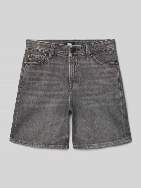 Szorty o kroju straight fit z naszywką z logo model Tony' Jack & Jones czarne