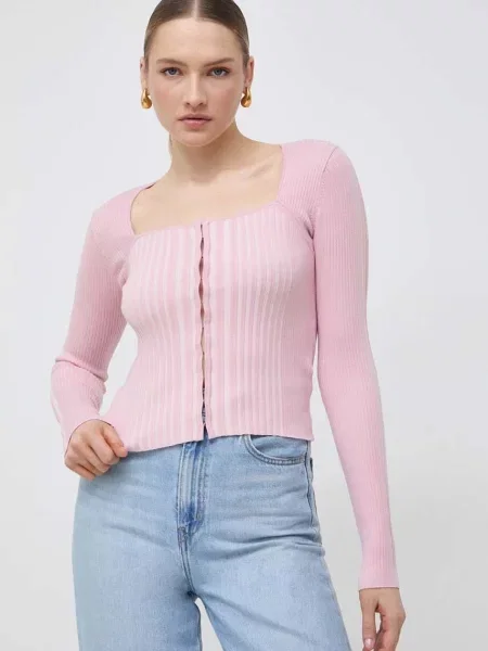 Жилетка Guess ALLIE от лека материя розово