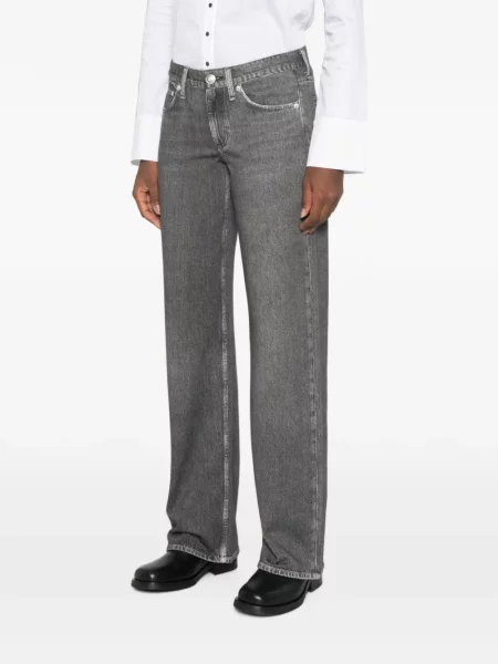 Pantaloni Rag & Bone din material terry gri