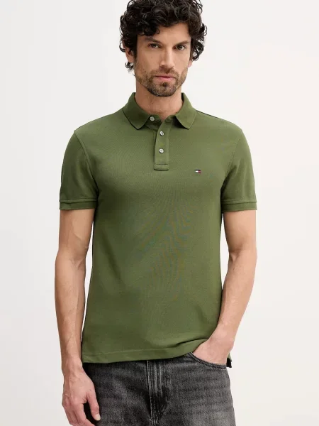 Tommy Hilfiger polo gładki zielony