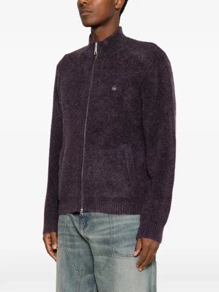 Cardigan Carhartt Wip cu autograf violet