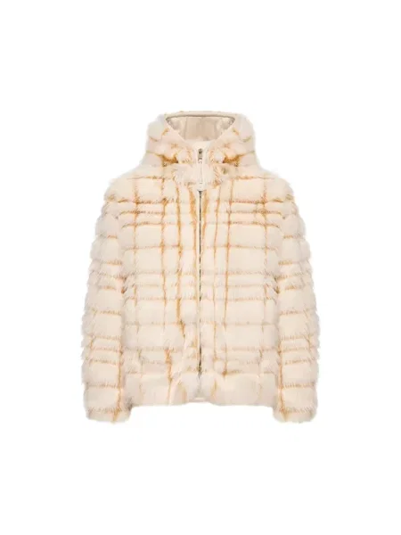 Kurtka skórzana Moncler biała