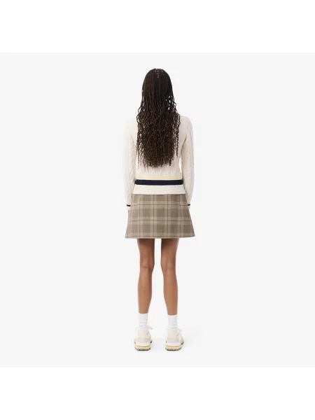 Lacoste Spódnica W Kratę Classic Fit brązowa
