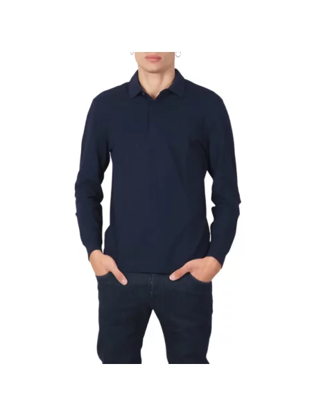 Koszulka polo Lacoste z długim rękawem niebieska