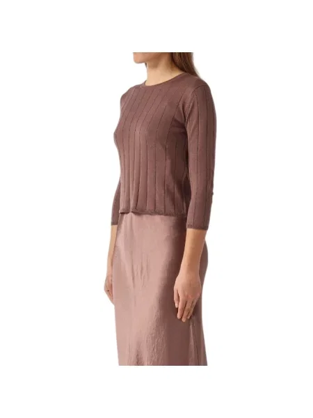 Jedwabny sweter Max Mara fioletowy