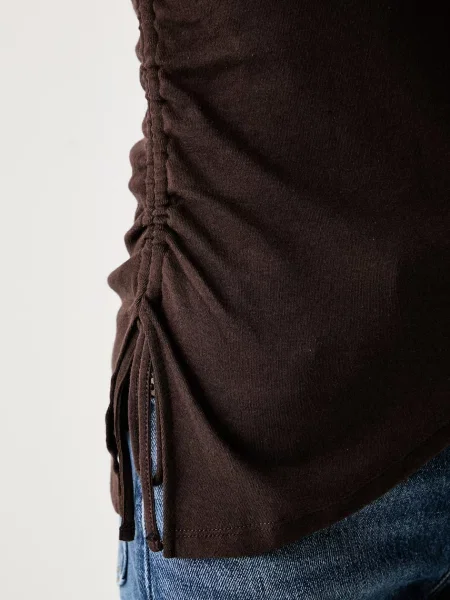 Levi's топ дамски с ALILA ASYMMETRICAL SL кафяво