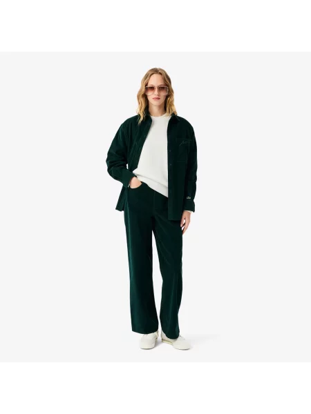 Lacoste Sweter Relaxed Fit Z Okrągłym Kołnierzykiem Kremowy biały