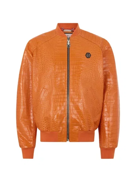 Geanta de piele Philipp Plein portocaliu
