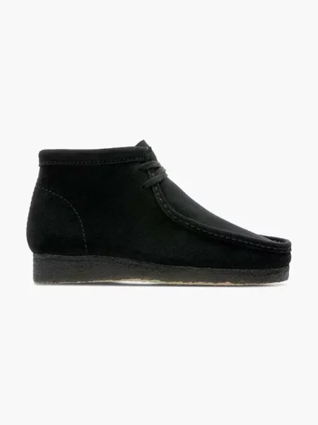 Замшеві туфлі Clarks Wallabee чорний