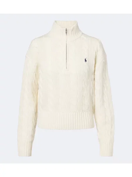 Pulover Polo Ralph Lauren de lână alb