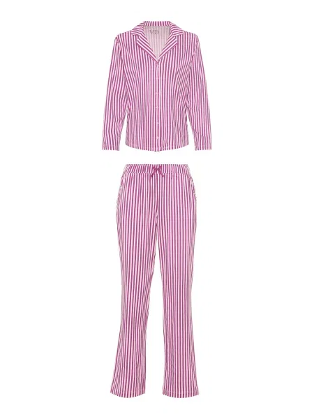 VIVANCE Pidžama Dreams sivkasto ljubičasta mauve bijela