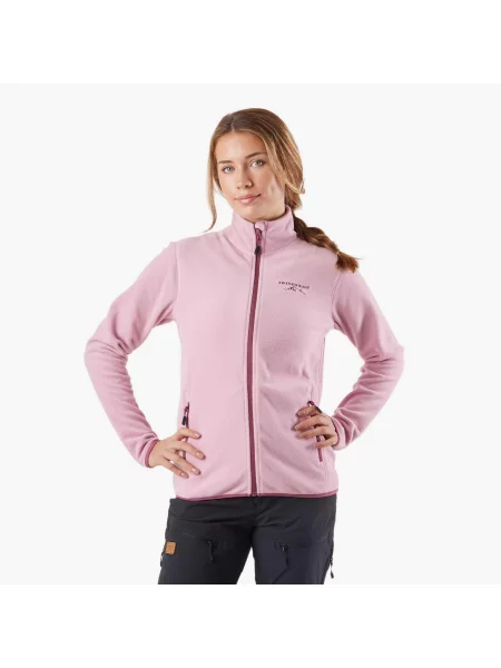 Bluza Polarowa Rozpinana Wędrówki Kobieta Stryn Elastyczny W Cztery Strony różowa