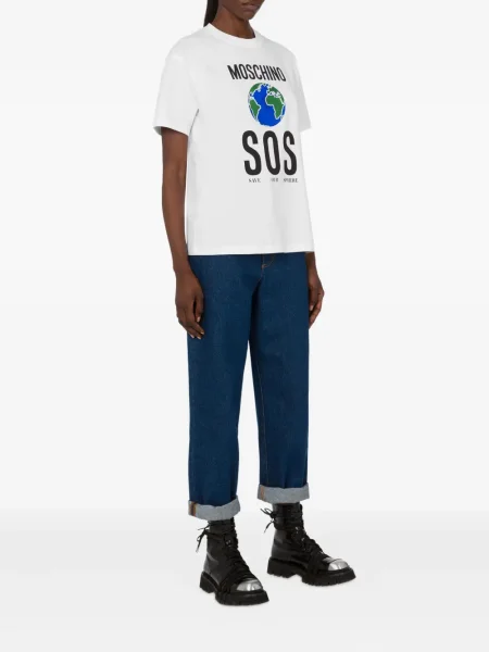Tricou Moschino cu imagine alb