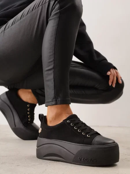 Sneakerși Vices cu platformă cu aplicații negru