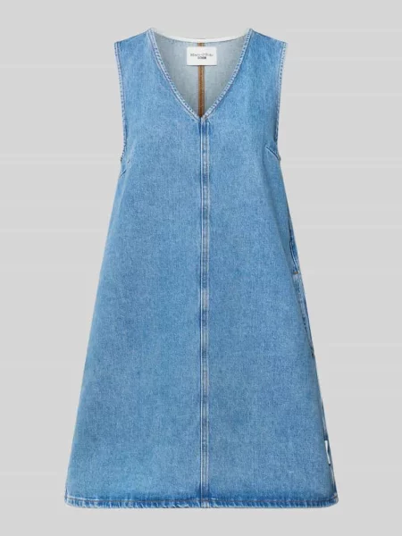 Płynna sukienka jeansowa z Mieszanka bawełny Marc O'polo Denim niebieska