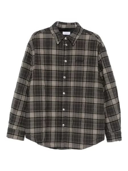 Geacă Off-white în carouri alb