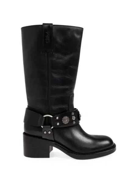 Botine Chloé din piele negru