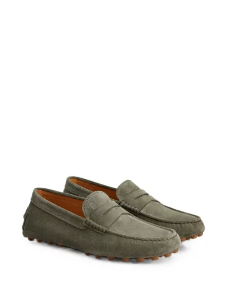 Pantofi loafer Tod's din piele de căprioară verde