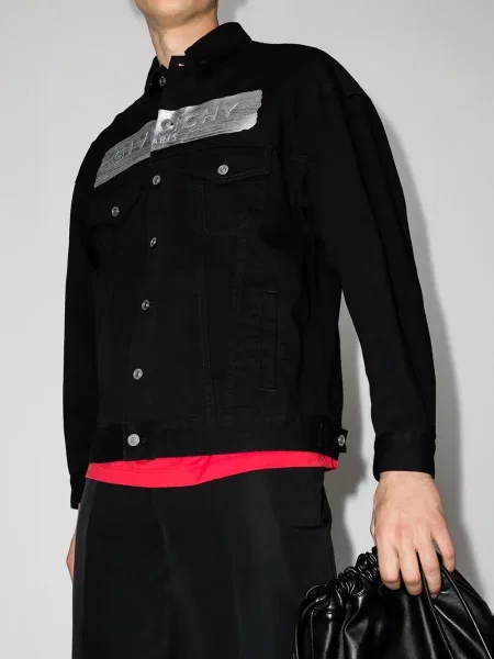 Geacă de blugi Givenchy cu imagine negru