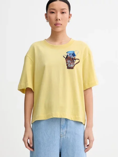 MUNTHE tricou pentru femei din NURI galben