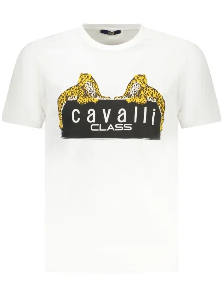 Tricou Cavalli Class scurt alb