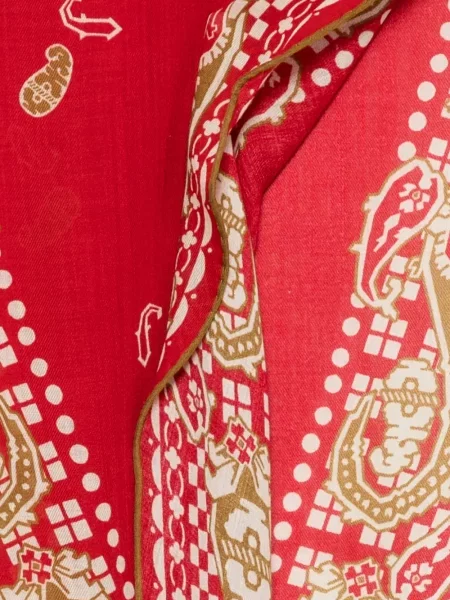 Fular Mantero 1902 cu imagine cu model paisley roșu