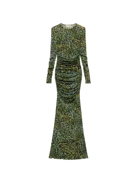 Rochie maxi Blumarine cu volane verde