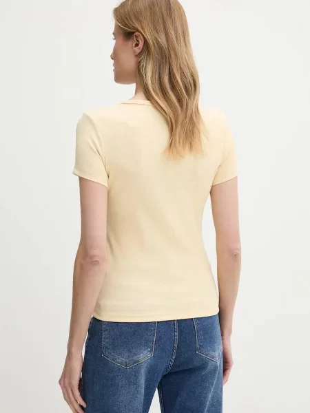 Tommy Jeans kratka majica z elastanom rumena