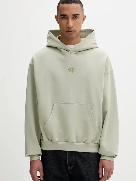 Filling Pieces kapucnis melegítőfelső férfi Boxy Embroidered zöld