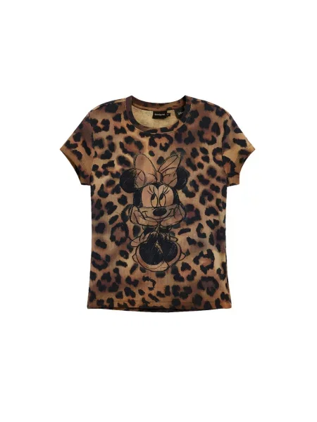 Desigual Tricou ombră / maro deschis negru