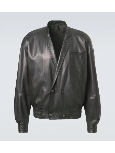 Geanta de piele Giorgio Armani negru