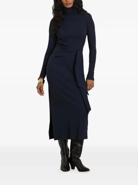 Μίντι φόρεμα Lauren Ralph Lauren γραβάτες μπλε