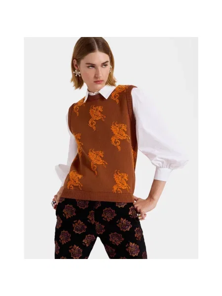 Sweter La Doublej brązowy