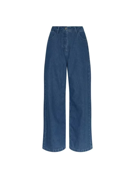 Szerokie jeansy Moss Copenhagen niebieskie