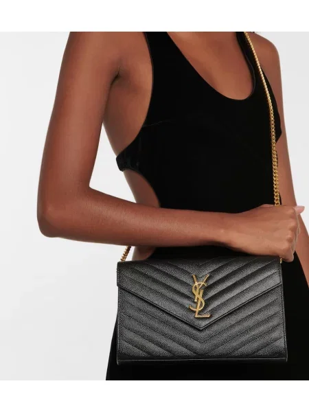 Colier Saint Laurent din piele negru