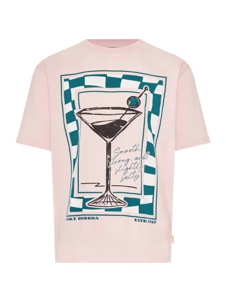 Funky Buddha Tricou verde smarald / rosé / negru alb
