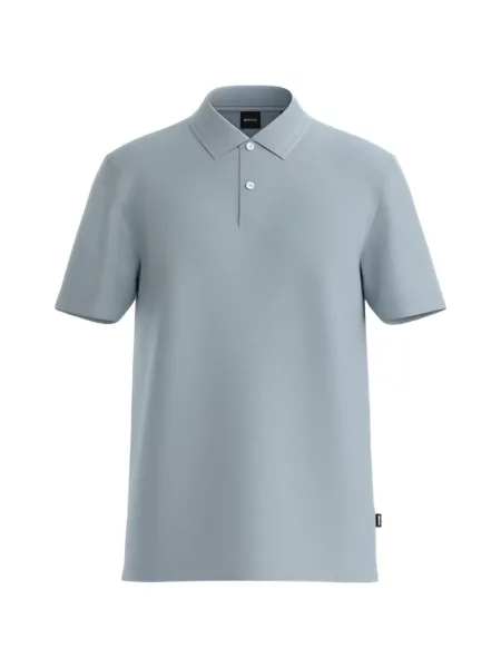 Tricou polo Boss tricotate albastru