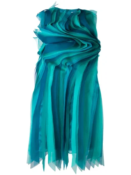 Sukienka Gianluca Capannolo z falbankami garniturowa niebieska