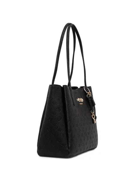 Shopper kabelka Guess s autogramem černá