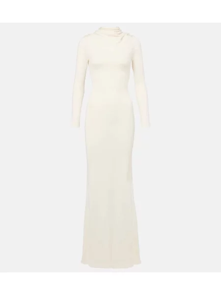 Rochie maxi Aya Muse de mătase de costum bej