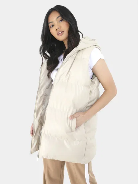 Brave Soul Жилетка за костюм LJK-TROPICLGILB Екрю Straight Fit