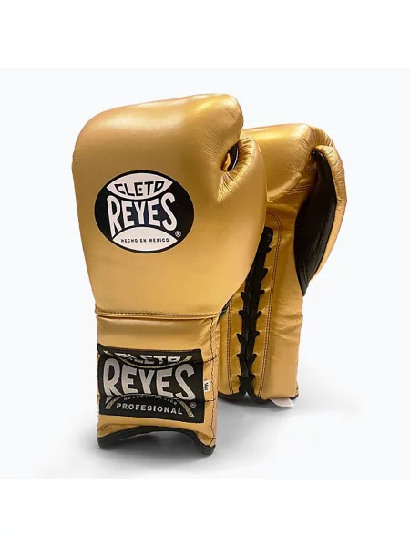Rękawice bokserskie Cleto Reyes Lace Up Sparring gold złote