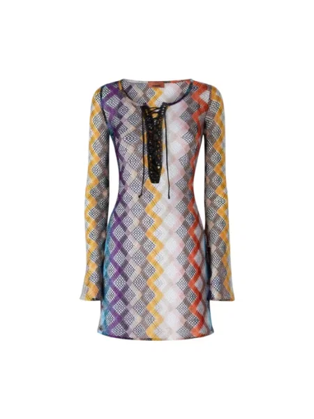 Sukienka Missoni z długim rękawem z dekoltem w łódkę